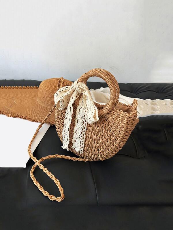 Sac en paille à lacets